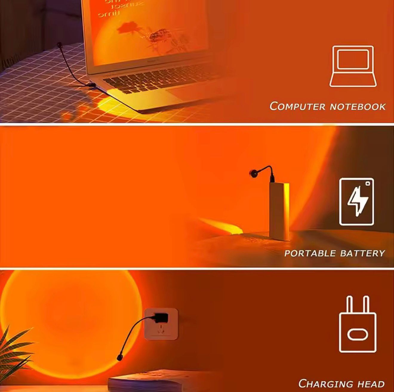 Sunset Lamp Projector (USB) - aestheticlabs