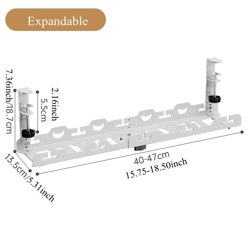 Telescopic Under-Desk Cable Management Tray