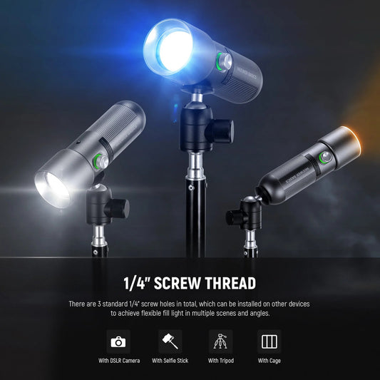RGB Photography Flashlight with 4 Colors/20 Gobo Filters
