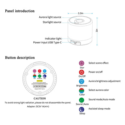 Starry Galaxy RGB Projector Night Light with Bluetooth Music Sync