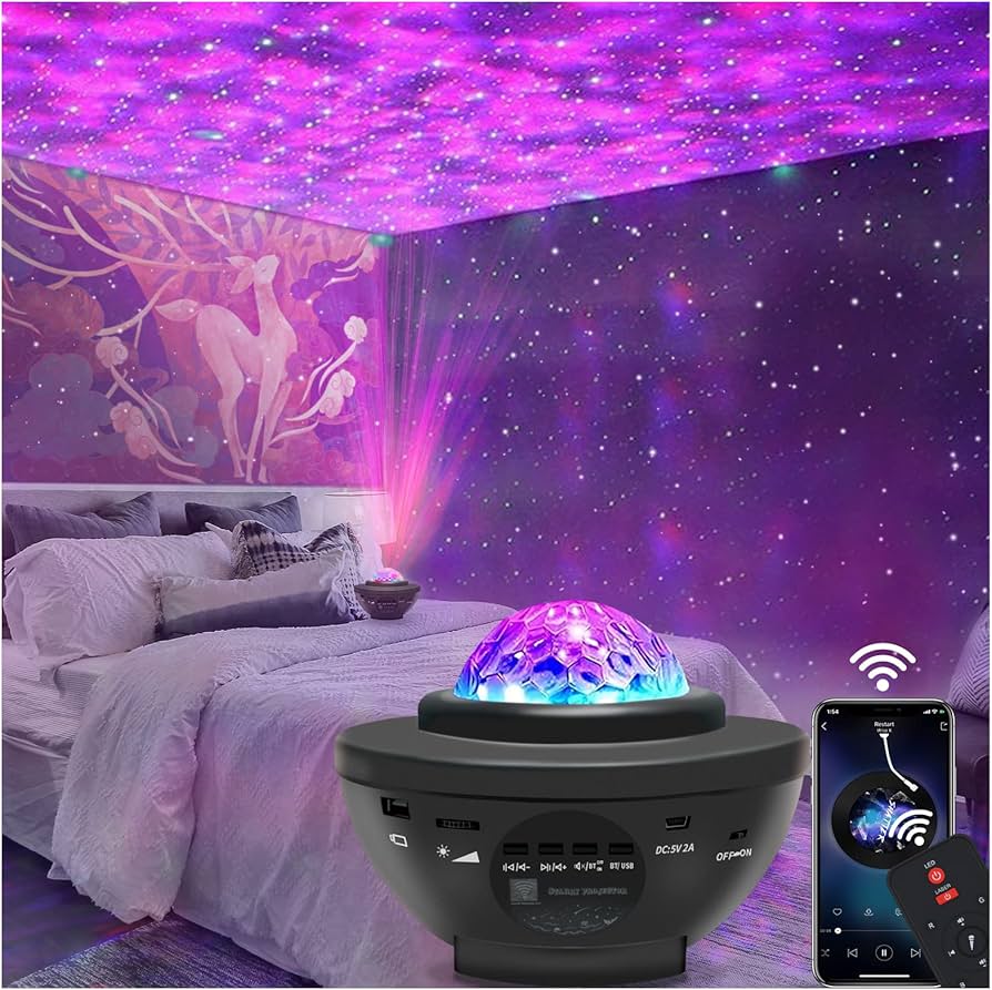 Starry Galaxy RGB Projector Night Light with Bluetooth Music Sync