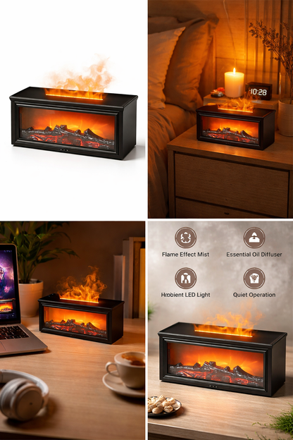 Flame Aroma Diffuser  Fireplace Humidifier