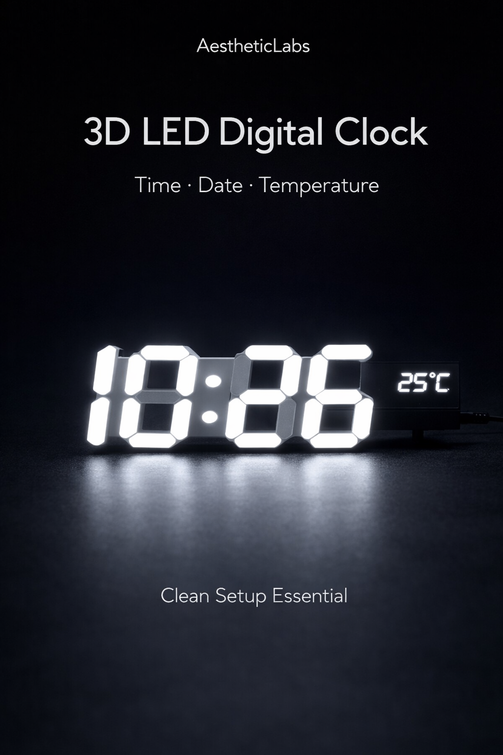 3D Digital Desk Clock