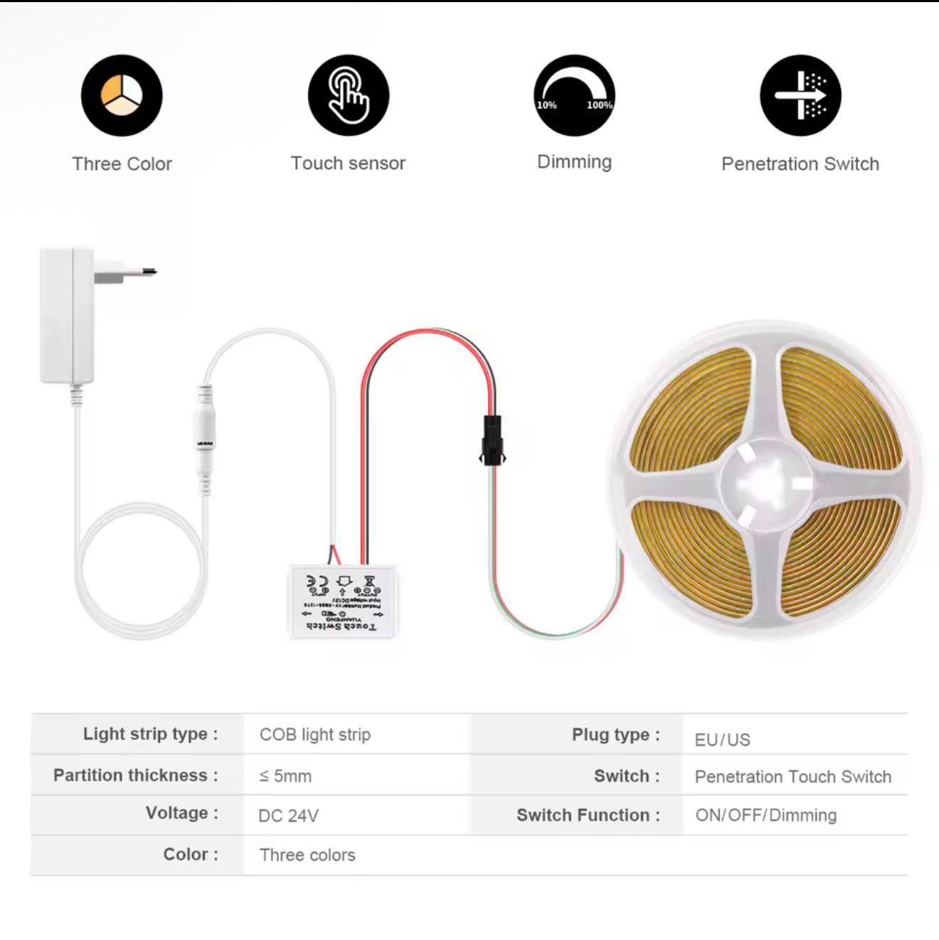 Vanity Mirror LED Light Strip (Touch Control) - aestheticlabs