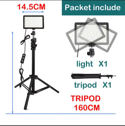 RGB LED Video Light Kit with Tripod Studio Lighting for Filming Streaming and Photography - aestheticlabs