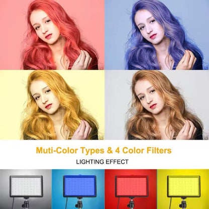 RGB LED Video Light Kit with Tripod Studio Lighting for Filming Streaming and Photography - aestheticlabs