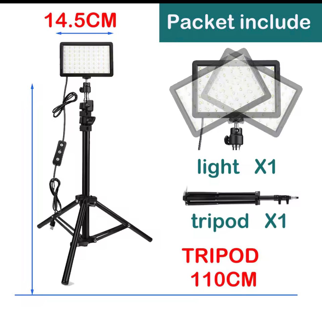 RGB LED Video Light Kit with Tripod Studio Lighting for Filming Streaming and Photography - aestheticlabs