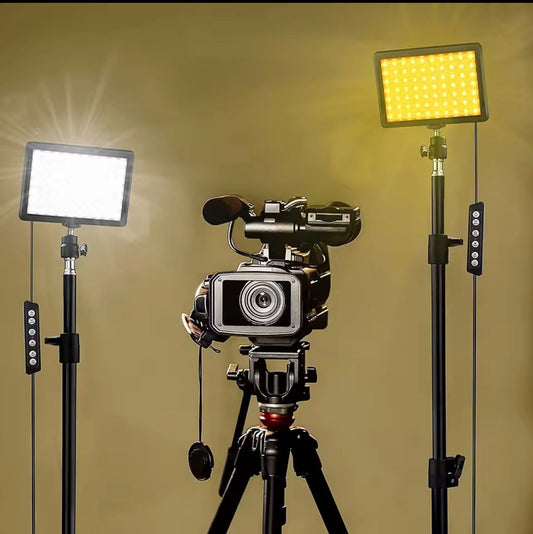 RGB LED Video Light Kit with Tripod Studio Lighting for Filming Streaming and Photography - aestheticlabs