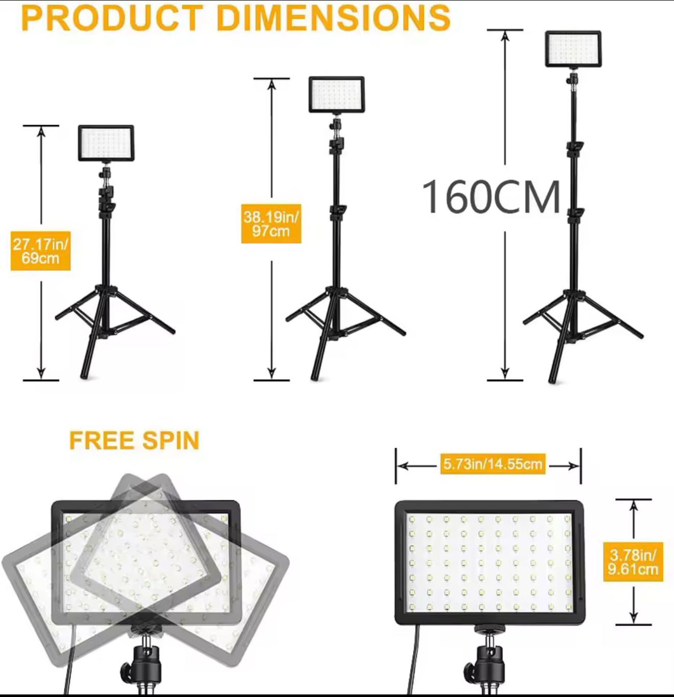 RGB LED Video Light Kit with Tripod Studio Lighting for Filming Streaming and Photography - aestheticlabs