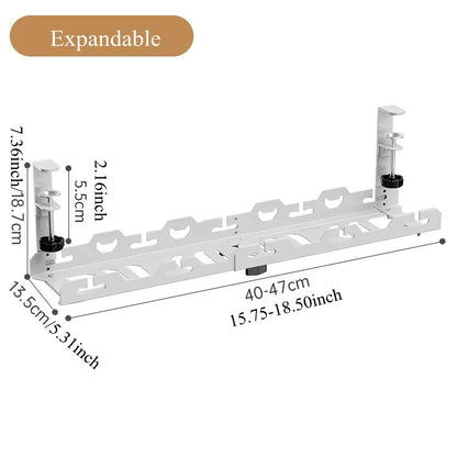 Telescopic Under-Desk Cable Management Tray