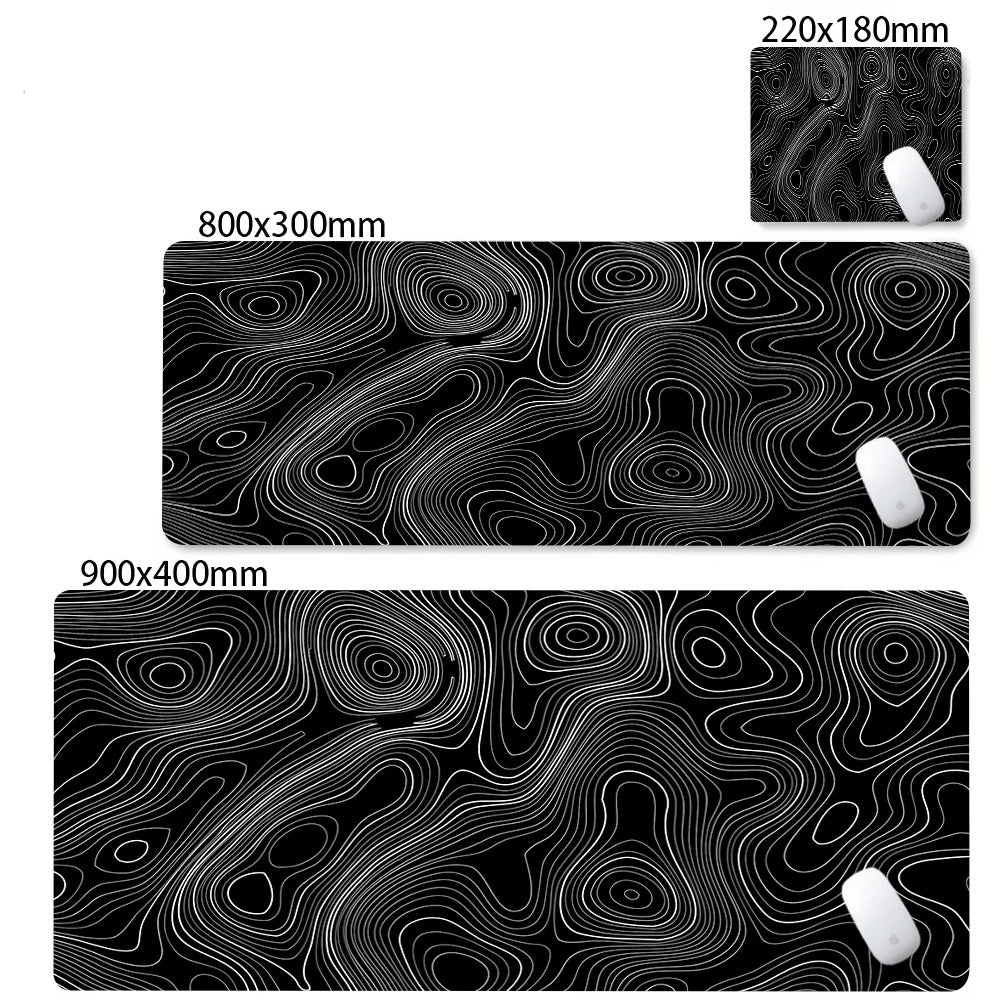 Black & White Strata Liquid Desk Mat