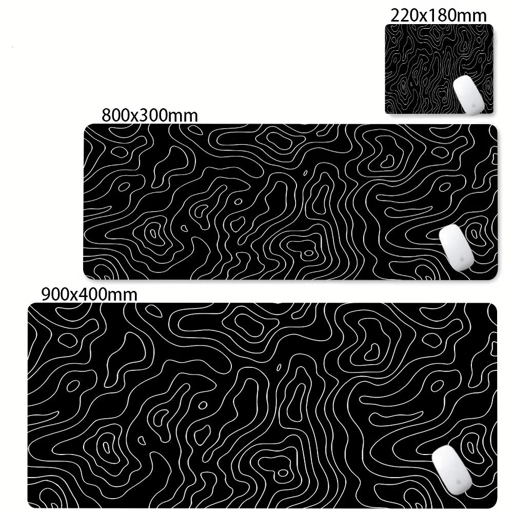 Black & White Strata Liquid Desk Mat