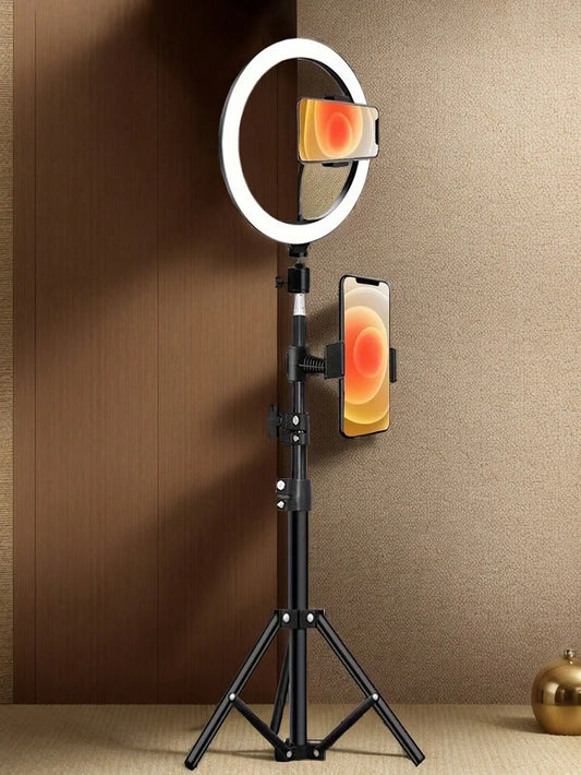 110cm Tripod Stand +O-Clamp With 10-Inch Live Stream Ring Light, Selfie Remote