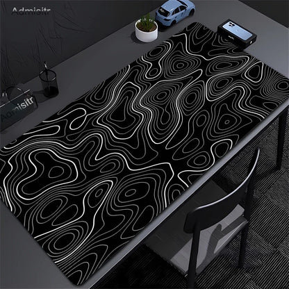 Black & White Strata Liquid Desk Mat