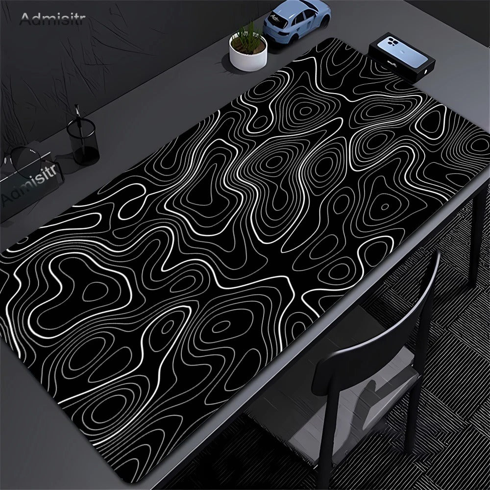 Black & White Strata Liquid Desk Mat