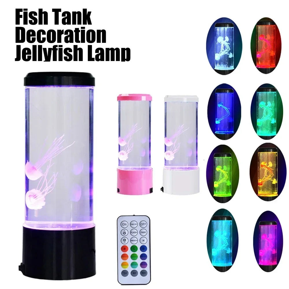 Jellyfish Lamp LED Color Changing Aquarium Night Light with Remote Control