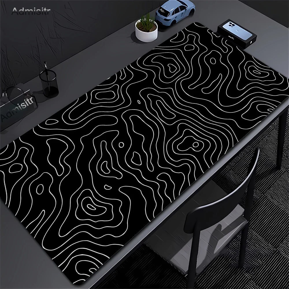Black & White Strata Liquid Desk Mat
