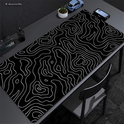 Black & White Strata Liquid Desk Mat