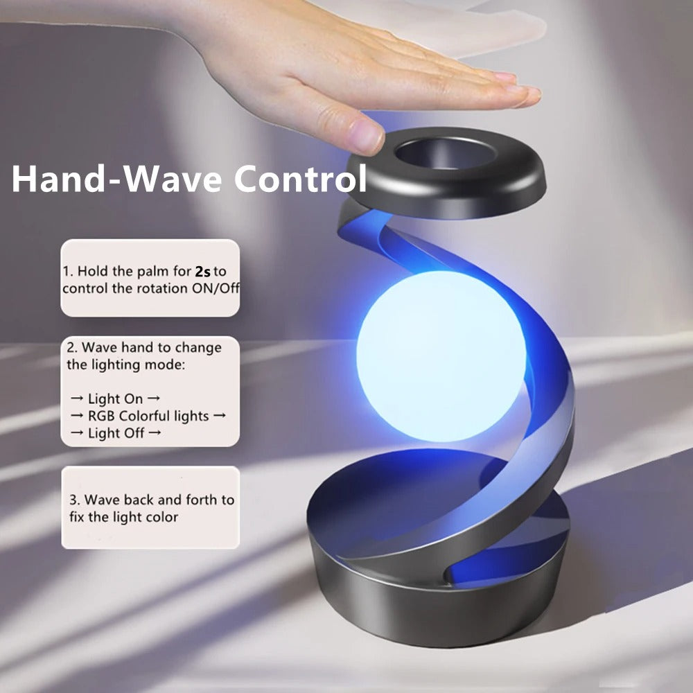 Table Lamp, Rotating Floating lamp  Mobile Phone Wireless Charger, RGB Atmosphere