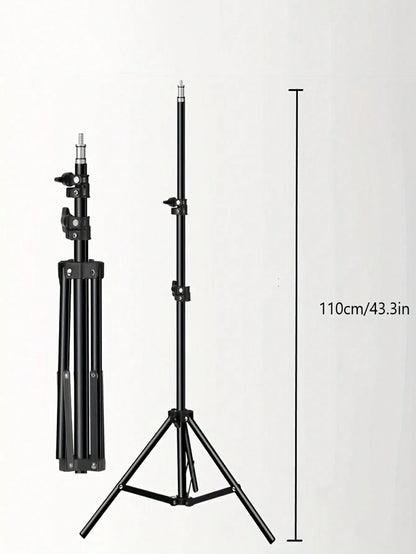 110cm Tripod Stand +O-Clamp With 10-Inch Live Stream Ring Light, Selfie Remote