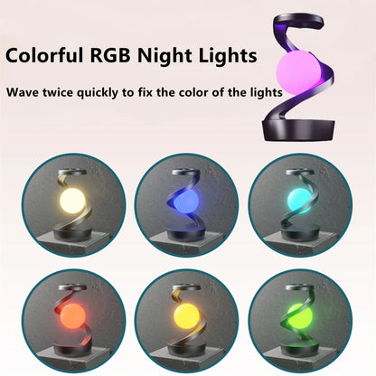 Table Lamp, Rotating Floating lamp  Mobile Phone Wireless Charger, RGB Atmosphere