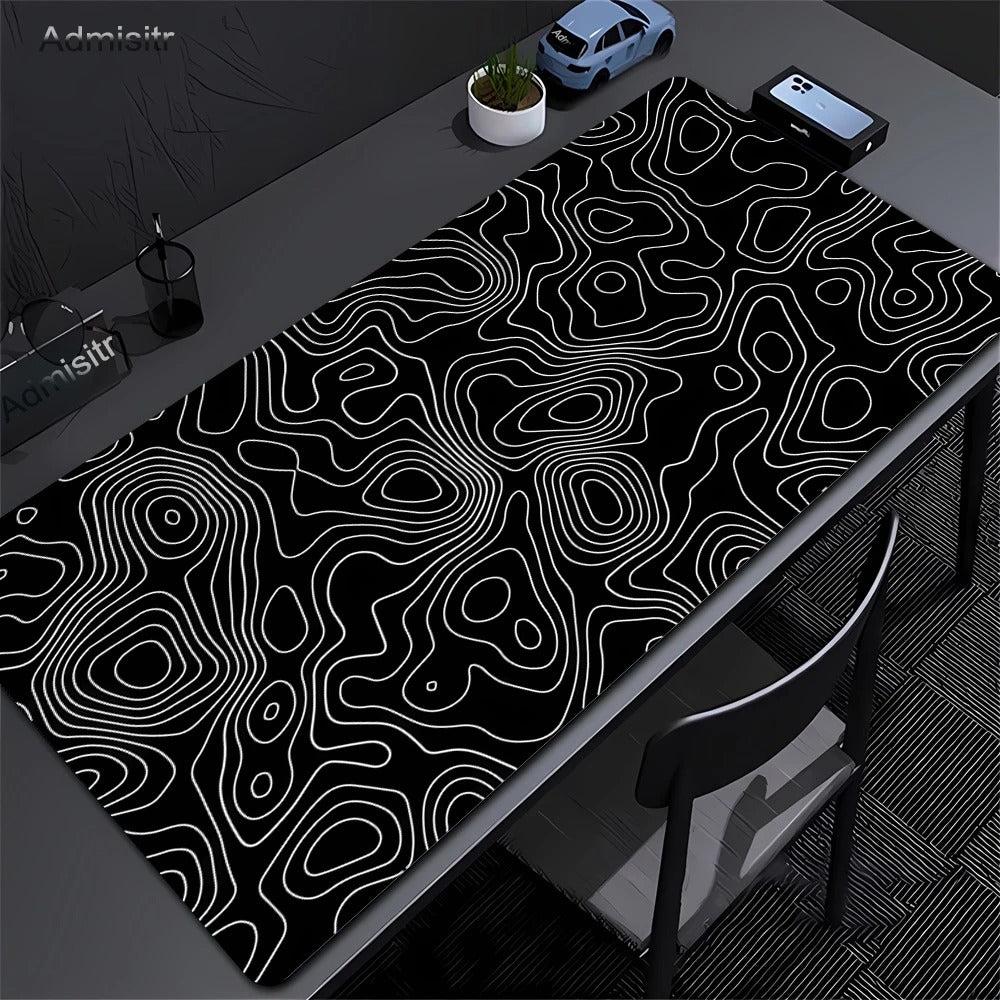 Black & White Strata Liquid Desk Mat