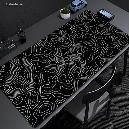 Black & White Strata Liquid Desk Mat