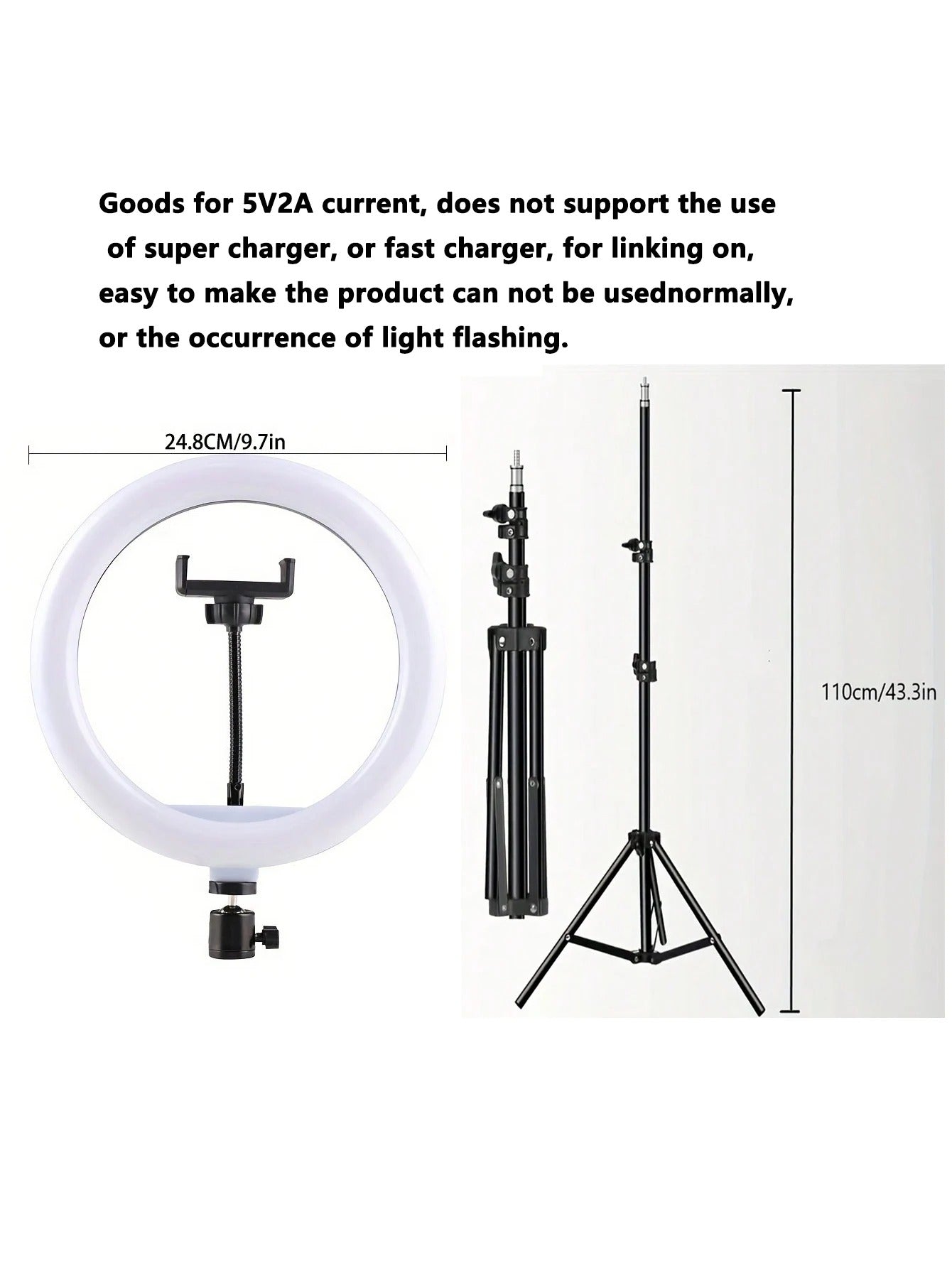 110cm Tripod Stand +O-Clamp With 10-Inch Live Stream Ring Light, Selfie Remote