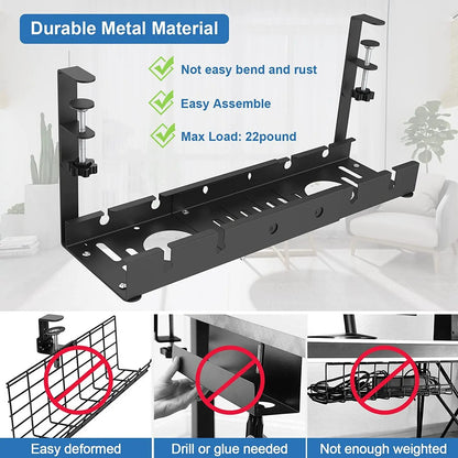 Telescopic Under-Desk Cable Management Tray