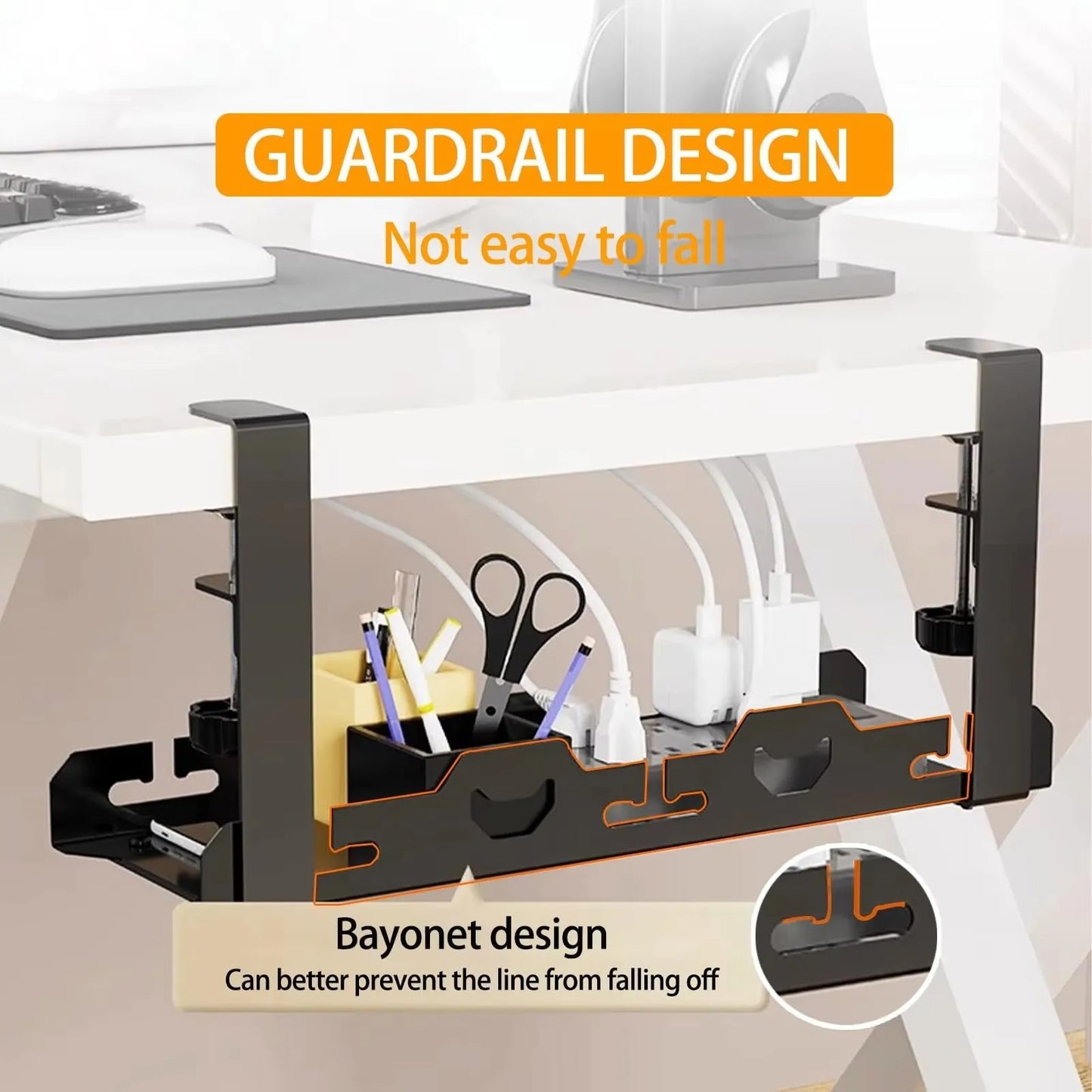 Telescopic Under-Desk Cable Management Tray