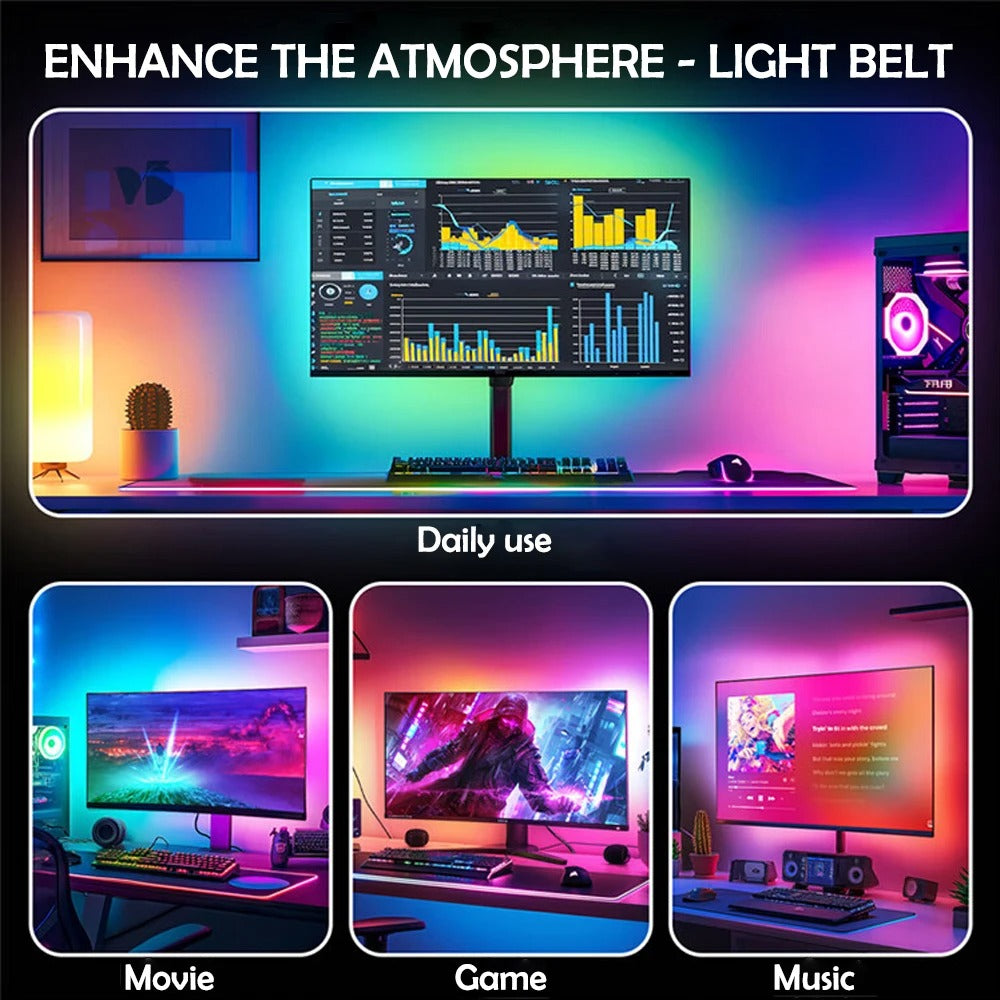 RGB Smart Screen Sync Backlight Strip – App-Controlled Gaming & Ambient Lighting