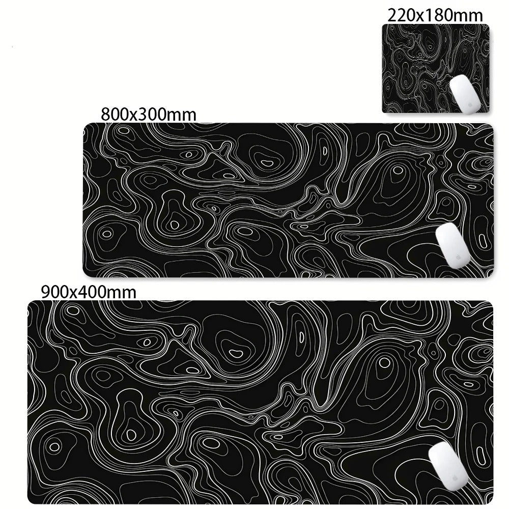 Black & White Strata Liquid Desk Mat