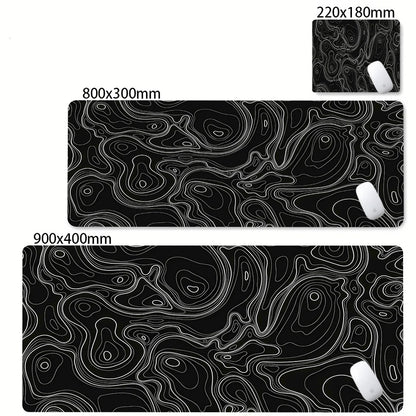 Black & White Strata Liquid Desk Mat