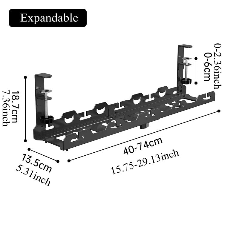 Telescopic Under-Desk Cable Management Tray